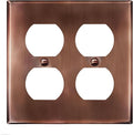 ENERLITES Antique Copper Double Duplex Receptacle Metal Wall Plate, Outlet Cover, Corrosion Resistant, Standard Size 2-Gang 4.50" x 4.57", Stainless Steel 201, 7722-AC