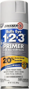 Zinsser 290971 Bulls Eye 1-2-3 All Surface Spray Primer, 13 oz, Gray
