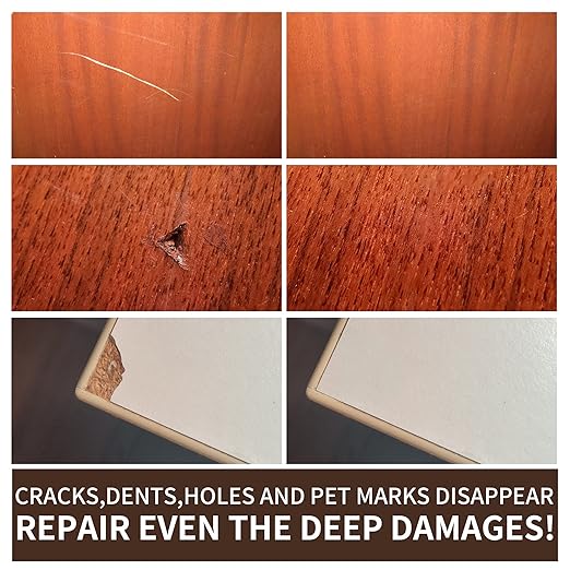 Boncart Wood Furniture Repair Kit Wood Filler-Repair Scratch, Cracks, Hole, Discoloration for Wooden Door, Floor, Table, Cabinet -Restore Any Wood, Cherry, Walnut