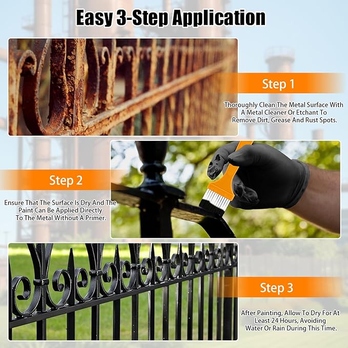 Metal Paint, Rust Converter and Metal Primer 34.8 oz – Anti-Rust Coating Rust Paint Encapsulator for Maximum Rust, Stop Corrosion, Ideal for Car Parts, Boats, Railings, Fences, Tools, Heat Resistant