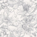 Ismoon Vintage Floral Wallpaper Peel and Stick Boho Beige and Gray Contact Paper 17.3inx6.5ft Removable Self Adhesive Wall Paper for Bathroom Bedroom Cabinet Mural Wall Decor Vinyl Renter Friendly