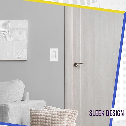 ENERLITES Matte White Light Switch with Screwless Wall Plate, Decorator Paddle Rocker Wall Switch, Single Pole, Grounding Screw, Residential Grade, 15A 120V/277V, UL Listed, 91150-MW-10PCS (10 Pack)