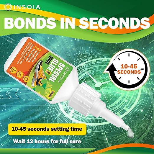 INSOIA Clear Super Glue for Shoe Repair, 20g, Waterproof, Strong, Quick Fix, Bonding Shoe Sole, Boots, Sandals, Sneakers, Leather & Footwear Items