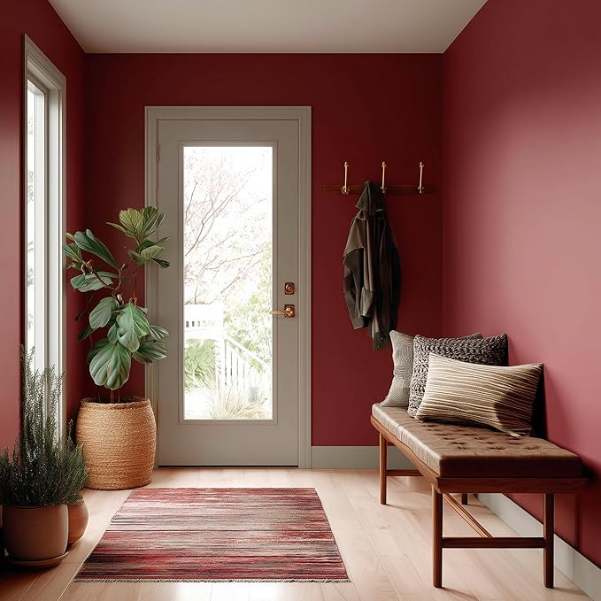 EVOLVE Interior Paint & Primer, Eggshell (Burgundy), 1 Gallon – One-Coat Coverage, Excellent Hide, Low VOC, Low Odor, Washable Paint for Walls, Doors & Trim