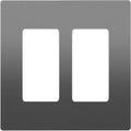 ENERLITES Elite Series Screwless Decorator Wall Plate Child Safe Outlet Cover, Gloss Finish, Size 2-Gang 4.68" H x 4.73" L, Unbreakable Polycarbonate Thermoplastic, SI8832-SG, Space Gray