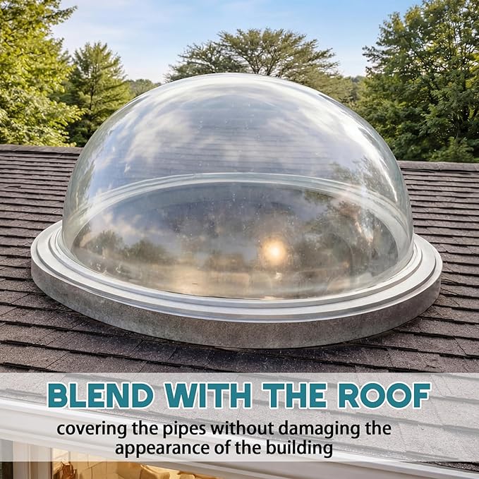 10 x 10 x 7 Inch Skylight Replacement Dome, Polycarbonate Cover Only for Existing Skylight Base, UV Resistant Roof Dome, Not Full Rooflight