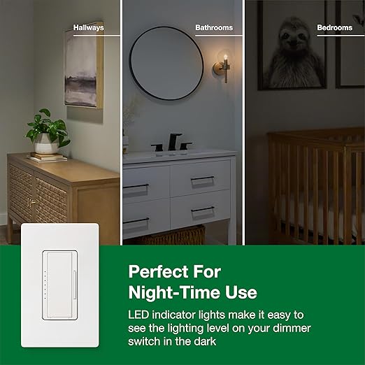 Lutron Maestro LED+ Dimmer Switch for Dimmable LED, Halogen and Incandescent Bulbs, 150W/Single-Pole or Multi-Location, MACL-153M-WH, White (2-Pack)