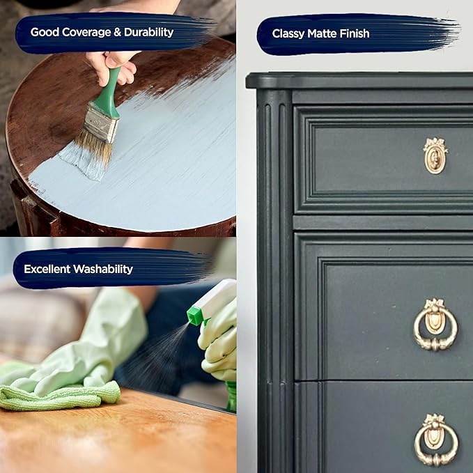 BLUEBIRD Chalk Furniture Paint - 500 ML / 16.9 fl oz for Furniture, Home Décor, Cabinets, and More (Antique White)