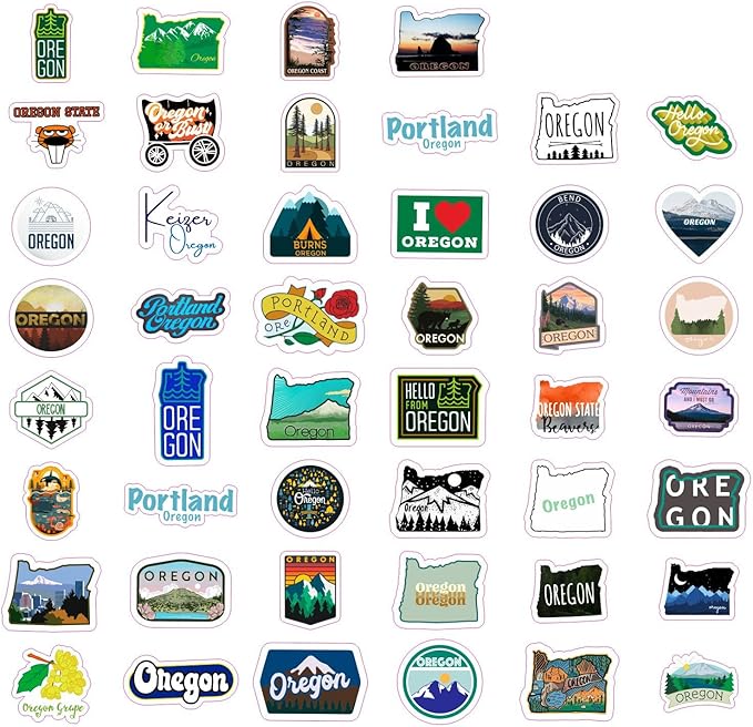 BulbaCraft Oregon Stickers and Decals for Water Bottles & Laptop, Scrapbook - Oregon Gifts and Souvenirs Laptop Decals, Gifts for Women & Men