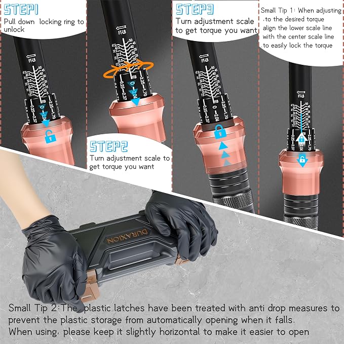 Torque Wrench 3/8-Inch Drive Dual Range Scales 5-50 Ft-Lb/6.8-67Nm | ±3% Precision, 72 tooth Dual-direction Torque Wrenches for Bike, Motorcycle and Car Repair
