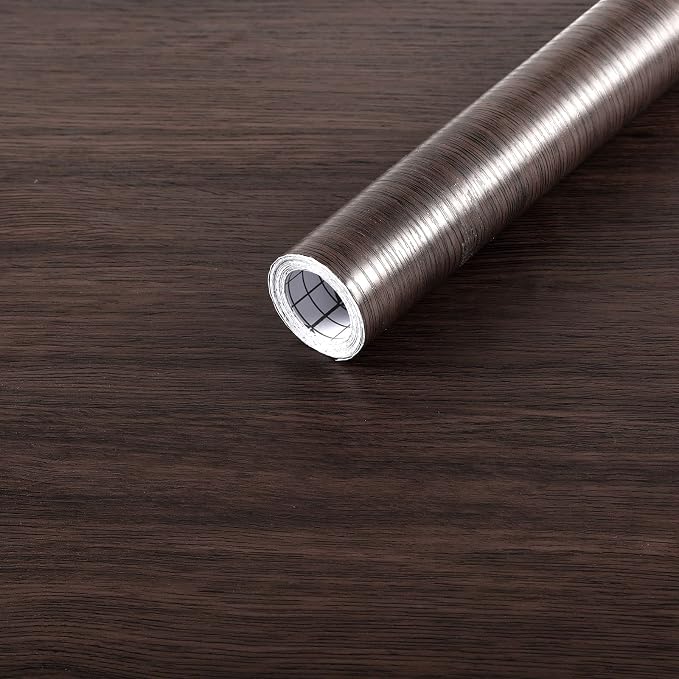 Arthome 23.6" x200''Peel and Stick Wood Contact Paper Self-Adhesive Brown Walnut Wallpaper,Decorative Vinyl Film for Countertop,Cabinets,Shelf,Drawer Liner,Easy to Clean Removable Wall Covering