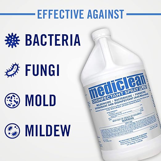 Mediclean Disinfectant Spray Plus Professional Antimicrobial Spray for Use After Floods, 1-Gal Bottle