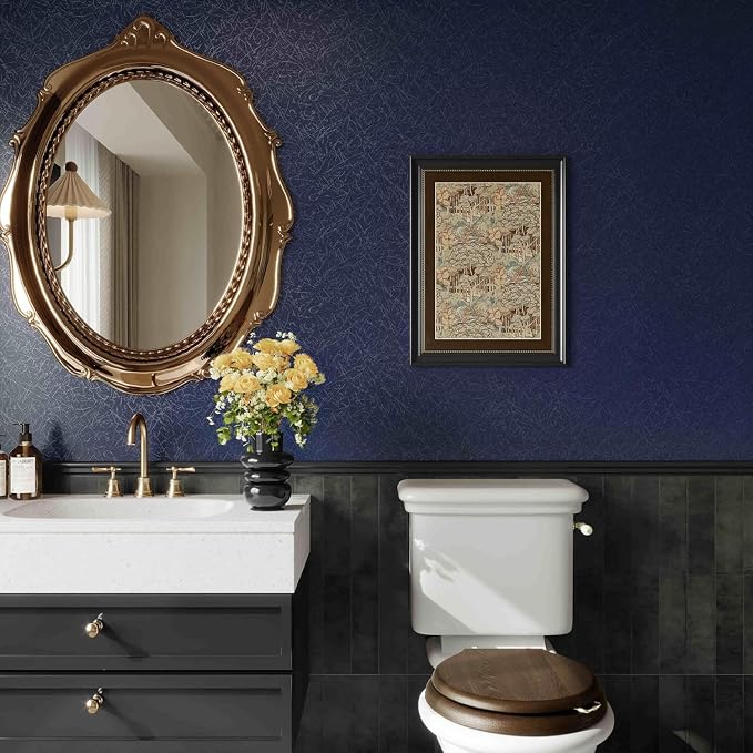 Dark Blue Peel and Stick Wallpaper - Removable Waterproof Self Adhesive Contact Paper - Silk Boys Wall Covering Poster Board - Kitchen Countertop Vinyl Wrap for Bathroom Cabinet 15.7" x 984.2"