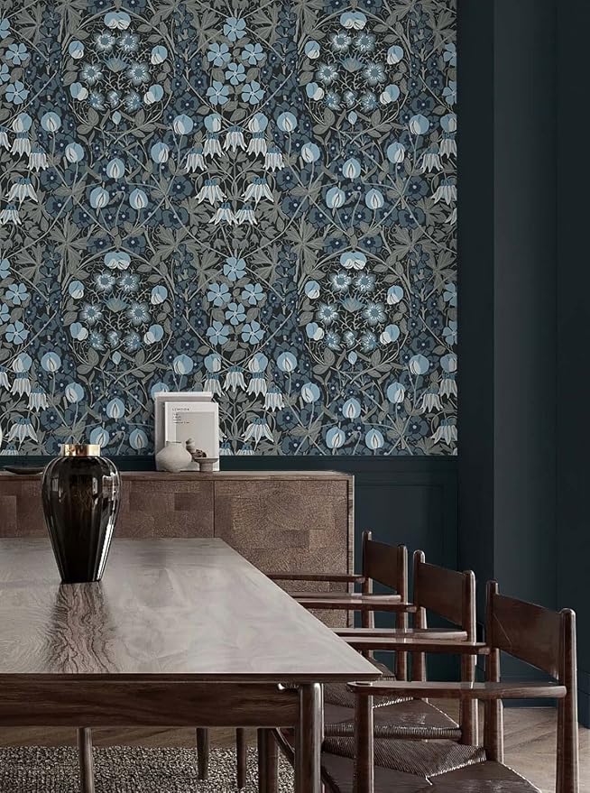 NextWall Tulip Garden Floral Peel and Stick Wallpaper (Bluestone)