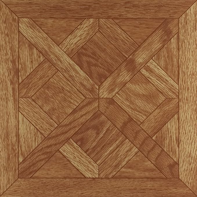 Nexus Self Adhesive 12-Inch Vinyl Floor Tiles, 20 Tiles - 12" x 12", Classic Parquet Oak Slate Pattern - Peel & Stick, DIY Flooring for Kitchen, Dining Room, Bedrooms & Bathrooms by Achim Home Decor