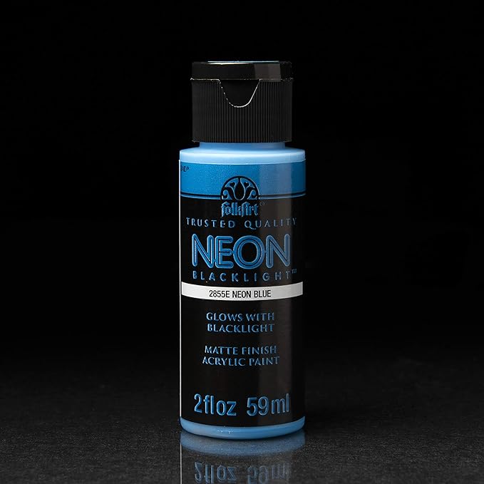 FolkArt Neon Glow Acrylic Paint Set, 2 oz, 8 Fl Oz