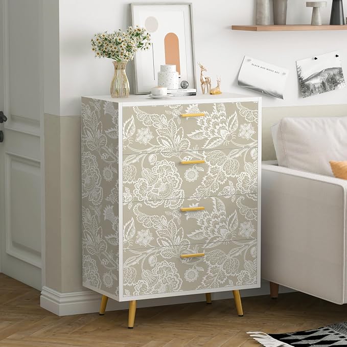 Hopepak 17.3"×197" Vintage Floral Peel and Stick Wallpaper for Bedroom Bathroom Botanical Contact Paper Retro Self - Adhesive Removable Waterproof Wall Paper Decor Easy DIY Home Upgrade