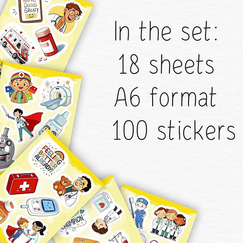 100Pcs Medical Stickers and Decals, Dorctor Stickers - Medical Party Supplies, Decoration - Gift for Women & Men