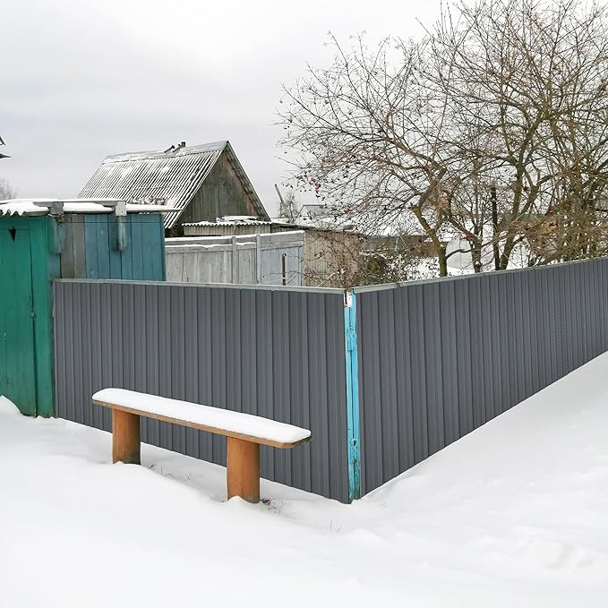 Metal Roof Panels 10 pcs 5ft Length Galvanized Steel Corrugated Tin Roofing Panels Gazebo Top Cover Garages,Sheds, Stables and Mobile Homes Replacement for Patio Outdoor Garden, Gray