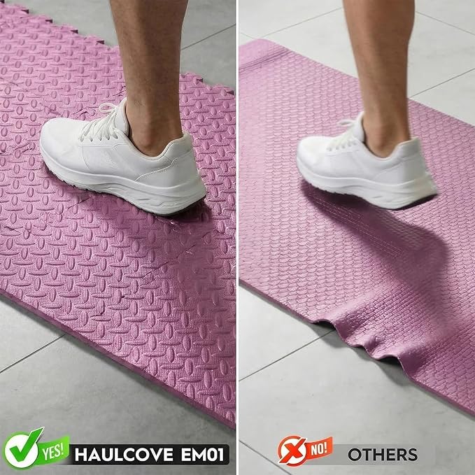 18 Tiles Puzzle Exercise Mat, EVA Interlocking Foam Floor Tiles, Non-Slip, Protective, Water-Resistant Flooring for Home Gym & Workout Equipment, 12.6" x 12.6" x 0.4", 18 Sq Ft