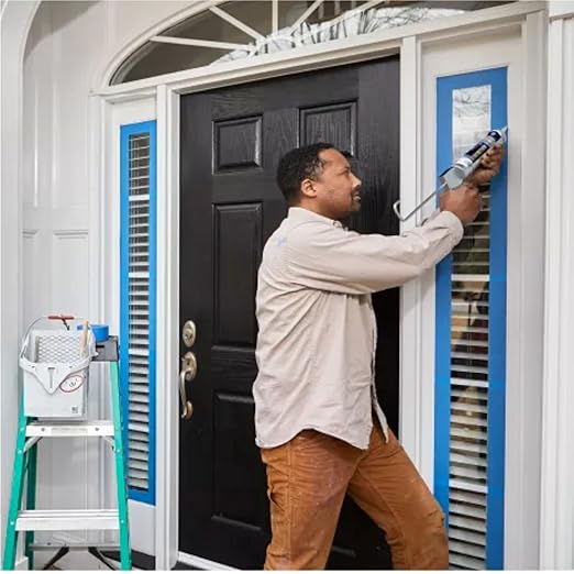 GE Supreme Paintable Silicone Caulk for Window & Door, White, 9.5 fl oz Cartridge, 1 Pack - 100% Waterproof Silicone Sealant, 7X Stronger Adhesion, Freeze & Sun Proof
