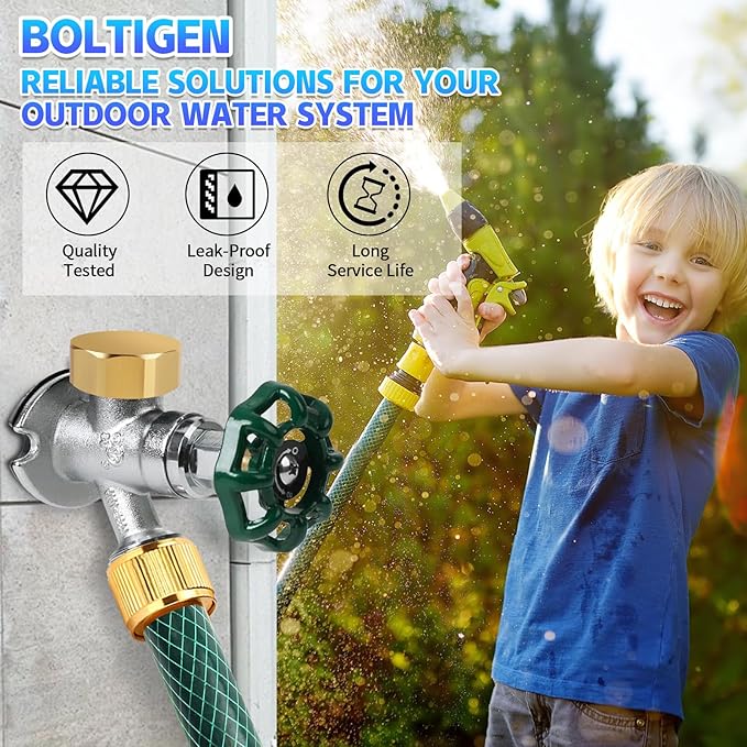 Boltigen 2 Sets Outdoor Faucet Repair Kit, Brass Vacuum Breaker Outside Faucet Set for VACVBKX1B, ASSE 1019-A Hose Bib Spigot Replacement Kit for Anti-Siphon Frost-Free Sillcock Valves