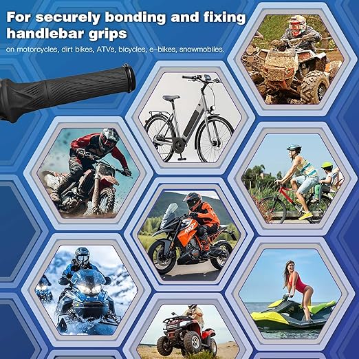 30g Motorcycle Grip Glue, Instant Handlebar Adhesive for Dirt Bike, ATV, MTB & Snowmobile, Professional Quick-Dry Flexible Bond, Waterproof & Vibration Resistant Clear Liquid Glue