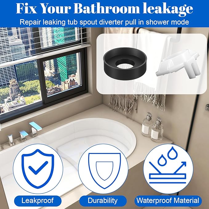 6 Sets Tub Spout Diverter Repair Kit, Shower Diverter Repair Kit Tub Spout with Diverters Tubs Spouts Replacement Repairs Parts for Bathroom Bathtub Faucet Universal Valve Replacements Kits