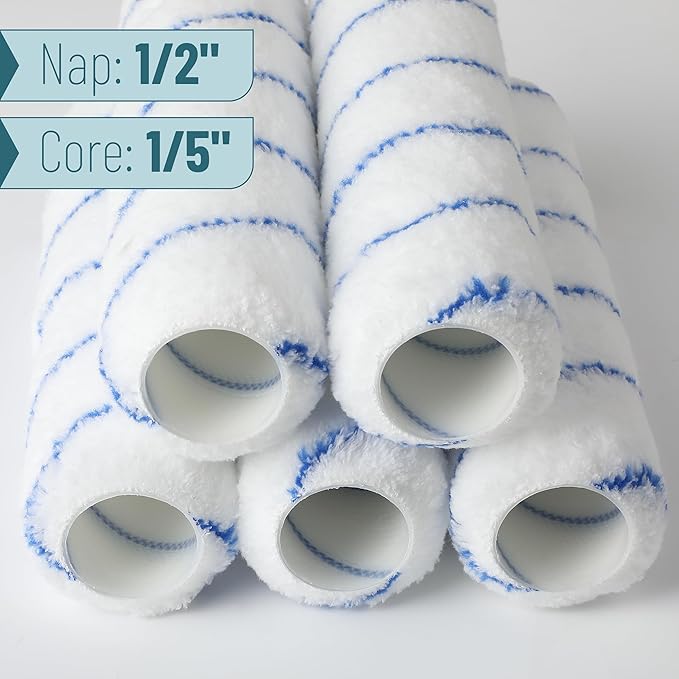 Bates- Paint Roller Covers, 9", Blue Stripes, 5 Pack, Covers for Paint Rollers 9 Inch, 9 Inch Paint Roller Covers, Paint Roller Cover, Paint Roller Covers 9 Inch, Large Paint Roller Covers