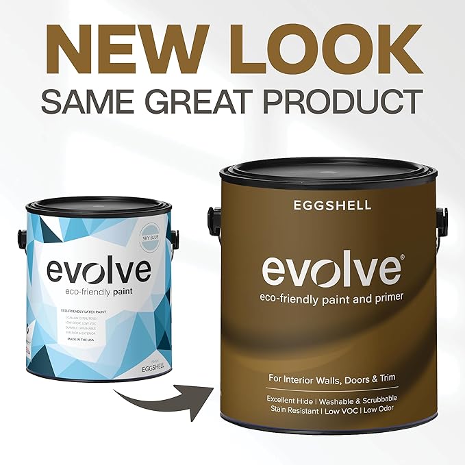 EVOLVE Paint & Primer: Environment-friendly, Low Sheen with One-coat Coverage for Interior & Exterior surfaces (Sky Blue, 5-Gallon)