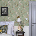 Simon&Siff Vintage Floral Peel and Stick Wallpaper 1200" x 17.3" | Sage Green Botanical Contact Paper, Self Adhesive Removable Wall Paper, Renter Friendly, Bedroom Cabinets DIY Decor