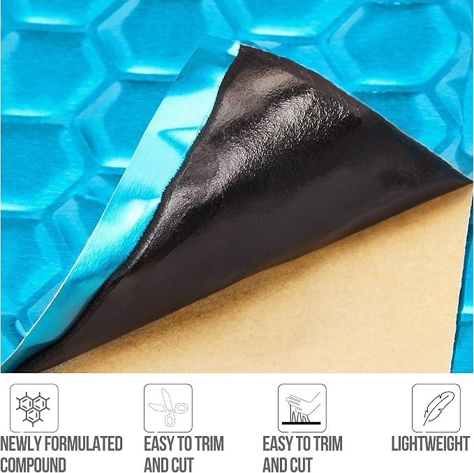 Amazon Basics Car Sound Deadening Mat, 14.5" x 10", 10-Pack, Noise and Heat Insulation, Self-Adhesive, Vibration Dampening