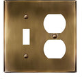ENERLITES Combination Toggle Switch and Duplex Receptacle Metal Wall Plate, Stainless Steel 201 Outlet Cover, Corrosion-Resistant, Standard Size 2-Gang 4.50" x 4.57", 771121-AB, Antique Brass