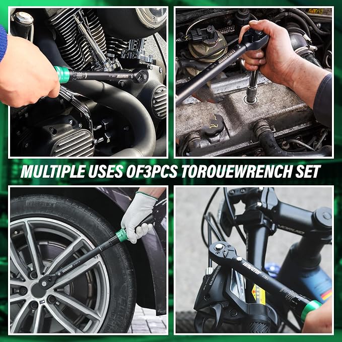 14PCS 3/8 Drive Torque Wrench 5-45ft.lb, Magnetic Spark Plug Socket Set with 3/8" Universal Joint & 10" Extension Rod, Cr-V Steel Swivel Sockets for Automotive Tools