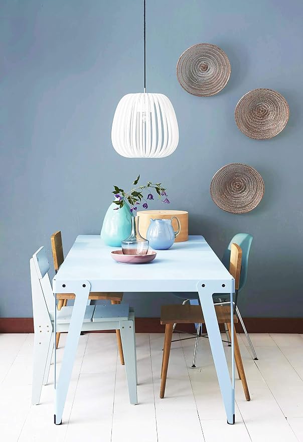 Safiyya Blue Peel and Stick Wallpaper 984.2"x17.7" Grey Blue Contact Paper Decorative Removable Wallpaper for Bedroom