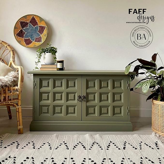 Dixie Belle Silk All-in-One Mineral Paint - Cactus (4oz) - Muted Green Water Based Built-In Primer + Topcoat for Wood + Metal - Durable Furniture Paint - Low Reflective Finish