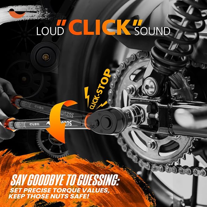 Torque Wrench 3/8 Inch Drive Click (10-80 Ft. Lb/ 13.6-108.4 N.m) | ±3% Accuracy Dual-Direction Dual-Scale CR-V for Mechanic DIYer Motorcycle, Car, Spark Plug Repair with Storage Case