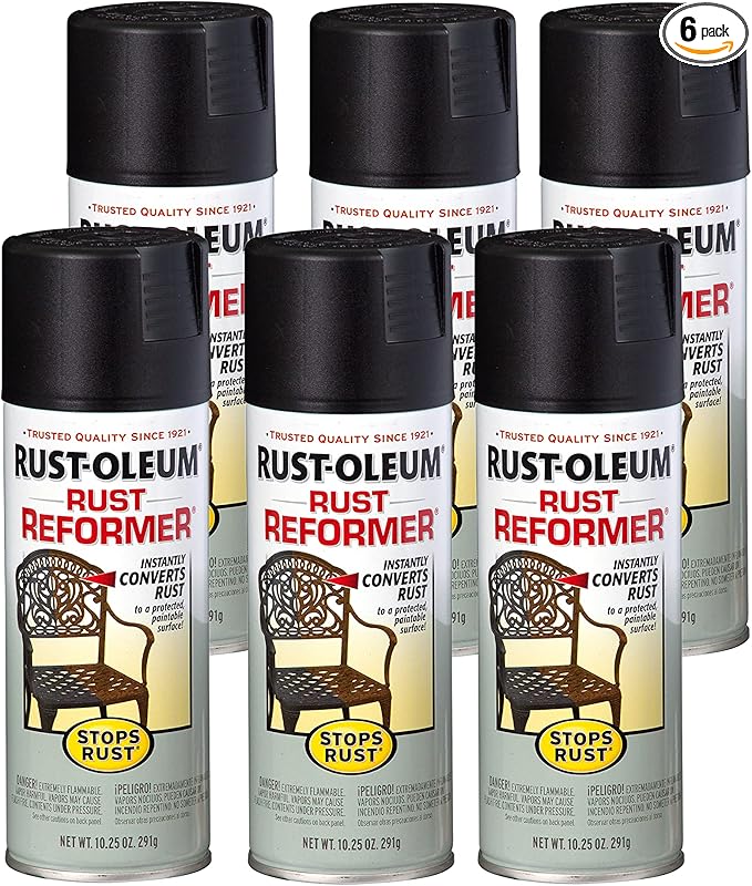 Rust-Oleum 215215-6PK Stops Rust Rust Reformer Spray, 10.25 oz, Black, 6 Pack