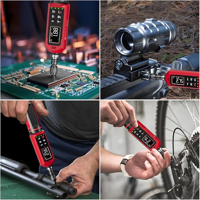 1/4" Digital Torque Screwdriver, 0.4-26.6in-lbs, for Precision | 0.045-3Nm Digital Screwdriver Set with Vibration, Buzzer & LED Alert, 9 Preset Mode 5 Units for Gunsmithing, Scope Mounting