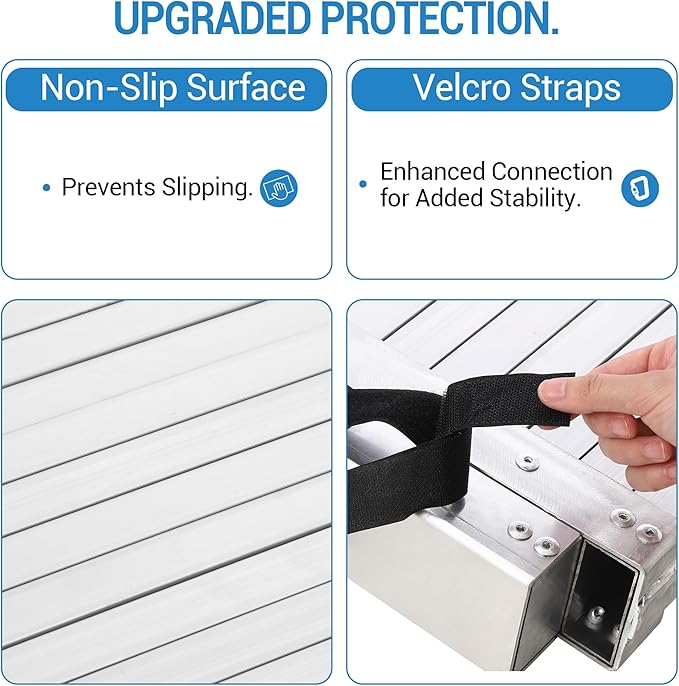 8-13FT Aluminum Telescoping Plank, 440lbs Capacity, Extension Scaffolding Plank with Skid-Proof Platform Scaffold Ladder Accessory