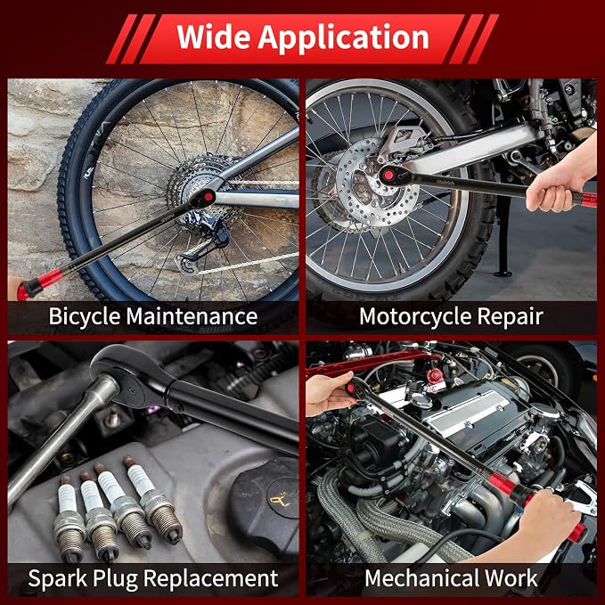 Hairich Torque Wrenches, 1/2 Torque Wrench, 40-300ft.lb/33.9-406.8Nm | ±3% High Precision, Dual-direction, 72-tooth Drive Click 1/2 Drive Torque Wrench 300 ft lbs with Dual Range Scales
