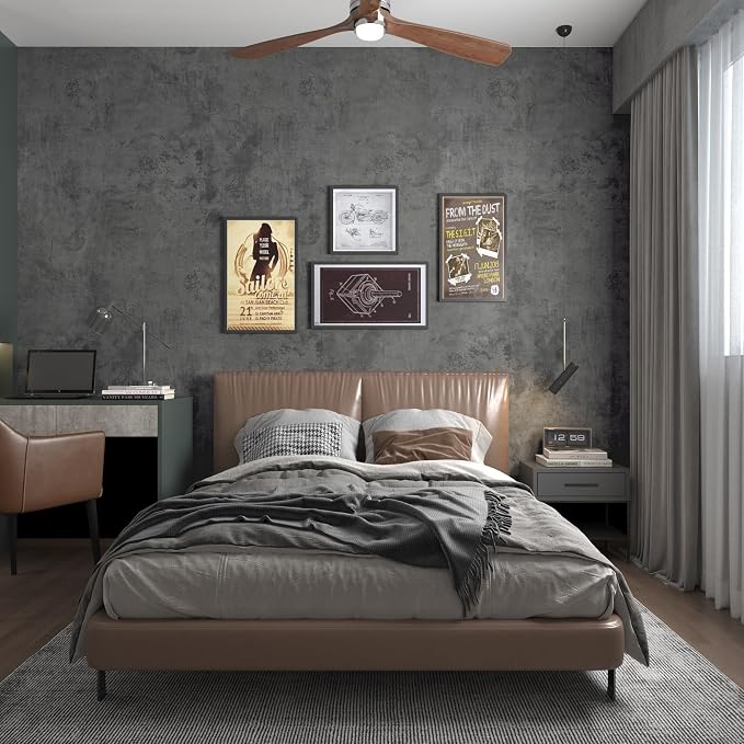 BAYYA Concrete Wallpaper Cement Contact Paper Dark Grey Blue Wallpaper | Peel Stick Wall Paper 15.8"x118" 3D Waterproof Removable Self Adhesive Industrial Wall Covering for Bathroom Kitchen