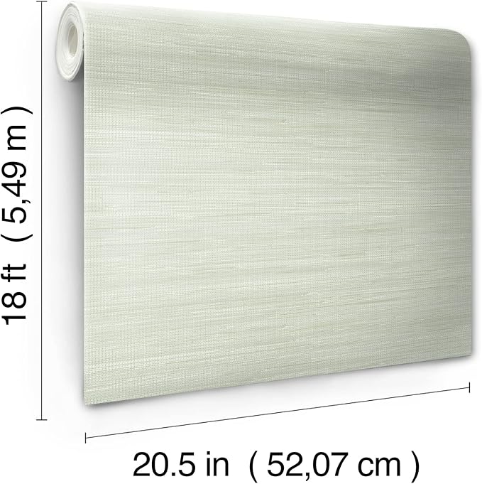 NuWallpaper x Society Social Green Classic Faux Grasscloth Peel & Stick Wallpaper, SSS6007