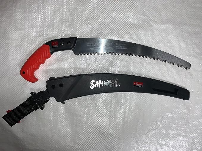 Kanzawa Samurai Ichigeki Pruning Saw 330mm C-330-LH with Ergo Grip (Orange) w/sheath Made in Japan