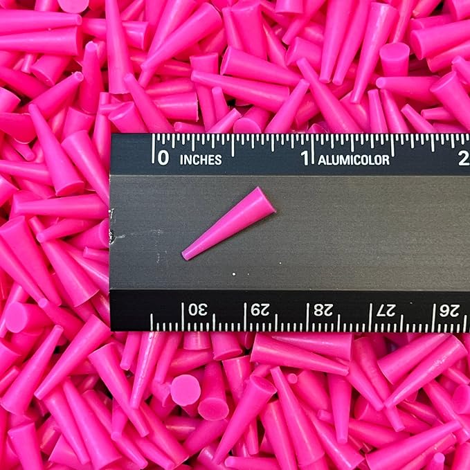 High Temp Masking Supply .062" x .187" (1/16 x 3/16) Silicone Rubber Plugs - Tapered Stoppers for Powder Coating, Painting, Automotive, Crafts, DIY - Non-Toxic, Flexible, Reusable STP101 (1,000 Pack)