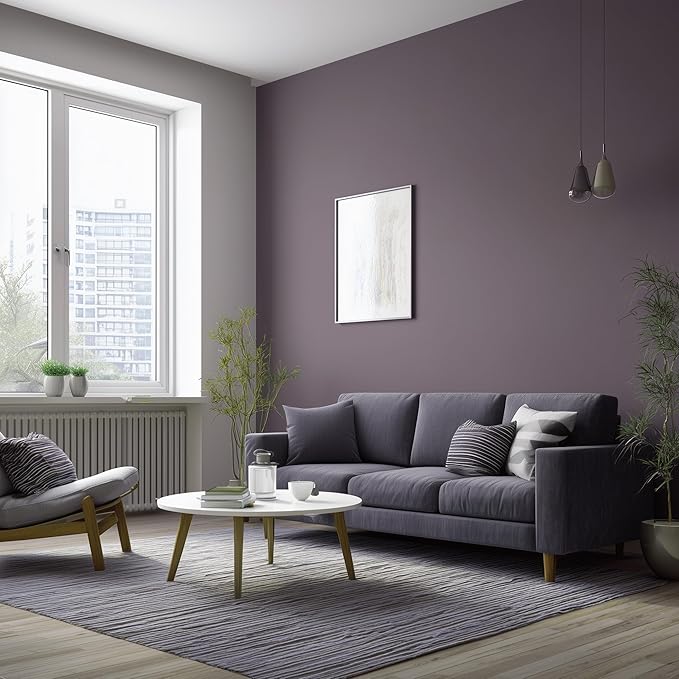 EVOLVE Interior Paint & Primer, Eggshell (Gentle Plum), 5 Gallon – One-Coat Coverage, Excellent Hide, Low VOC, Low Odor, Washable Paint for Walls, Doors & Trim