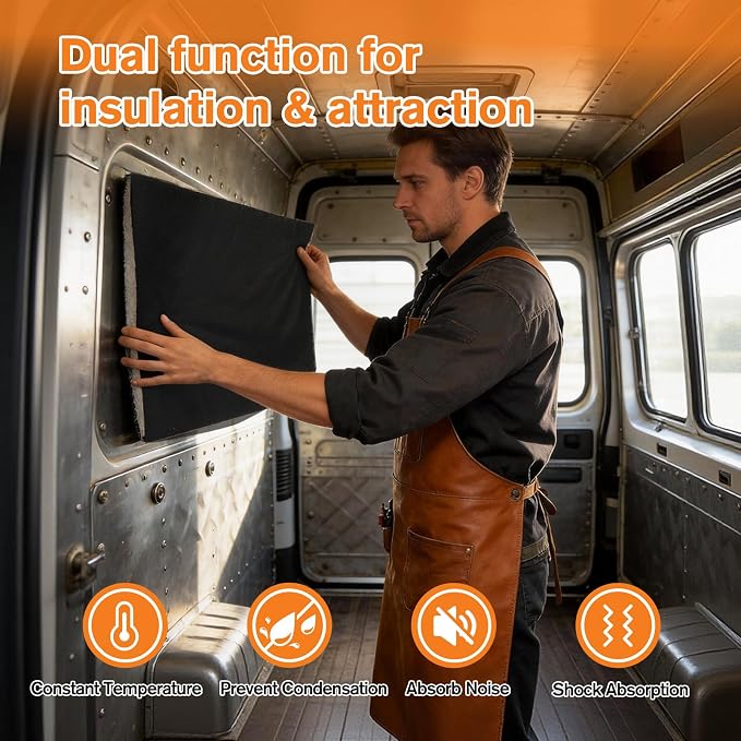 RV Camper Insulation Roll, Water-Resistant Thermal & Sound Barrier, ‎Automotive Camper Van Insulation 16.5" x 315" for Van Conversions, RVs, Trucks