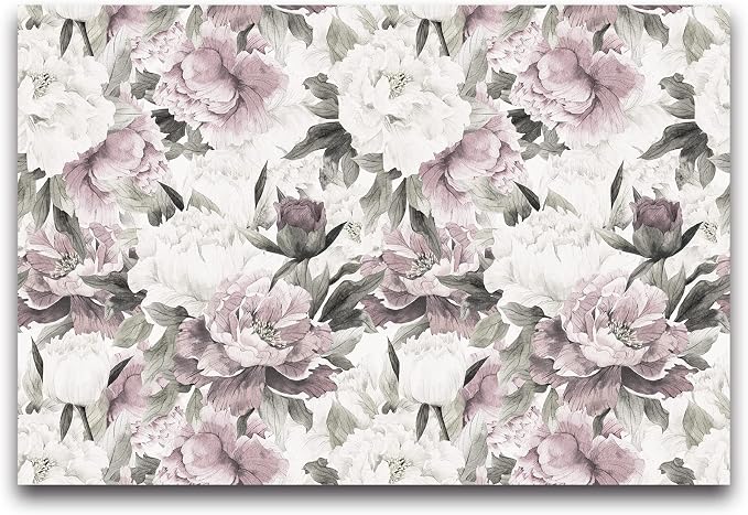 Cliouar-Vintage Purple Pink Rose Bedroom Living Room Decor Wallpaper Mural Bedroom Living Room Decor 158" x 110"(Not Peel and Stick)