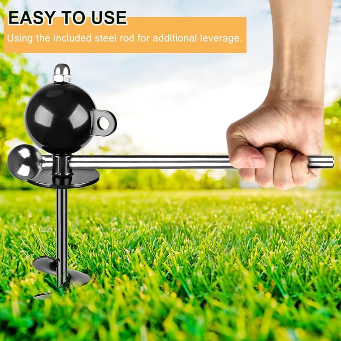 SELEWARE Dog Tie Out Stake, Outdoor Dog Anchor with 30FT Dog Leash Rope | 16.5" Long Anti-Rust Heavy Duty Dog Stake for Large Dogs up to 220 lbs, Easy Install with Twist Rod for Yard Camping Outside