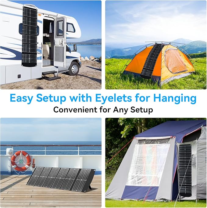 100W Portable Solar Panel Extremely Lightweight Compact Foldable with USB QC3.0, Type-C PD3.0, Anderson and XT60 DC 20V for Camping Power Station, Solar Generators, Cell Phones